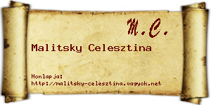 Malitsky Celesztina névjegykártya